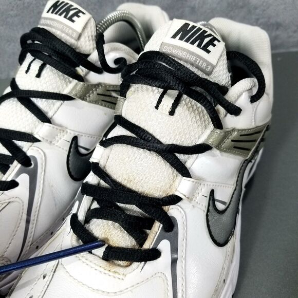 Nike Shoes Mens Size 10 White Leather Downshifter 3 415374-102 - Picture 3 of 10
